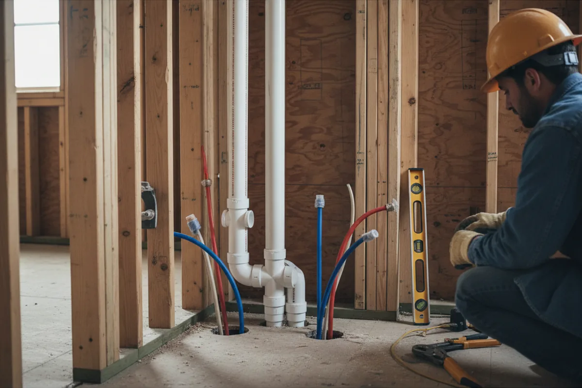 Drain and supply rough-in during Drain Cleaning in Camak