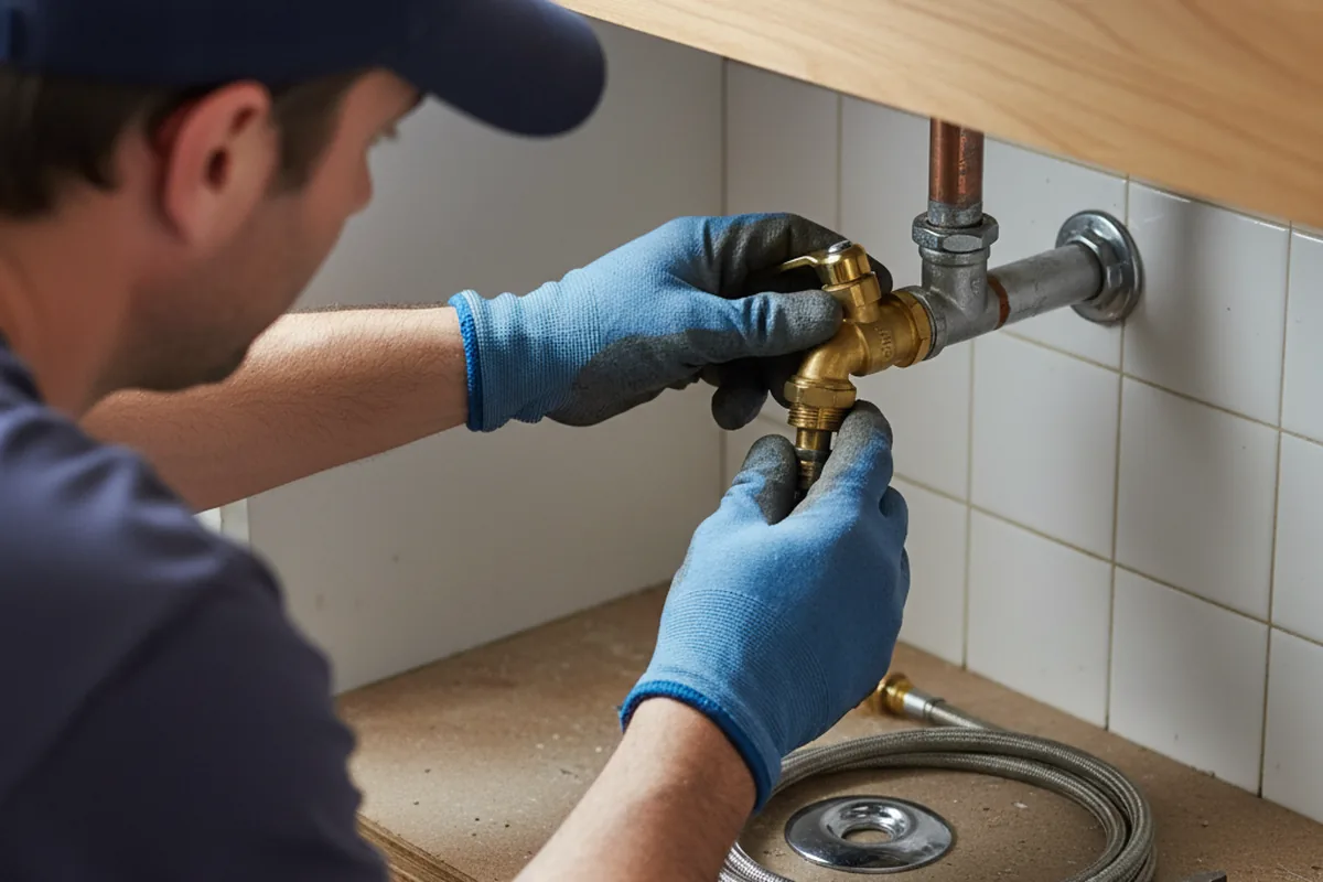 Shutoff valve and fitting work during Faucet and Fixture Repair in Camak